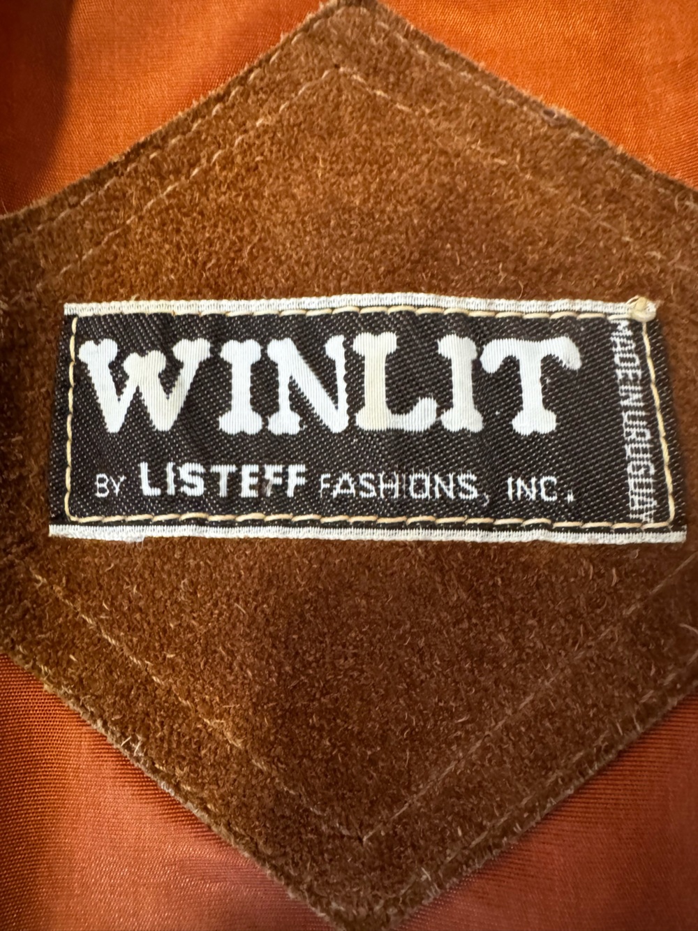 🤎 Vintage 80s Winlit Cognac Suede Leather Blazer Jacket Size 7 - Picture 3 of 16